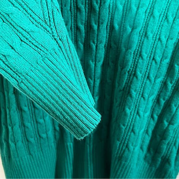 St. John’s Bay Green Cable Knit Cotton Blend Sweater Size 1X - Picture 7 of 10